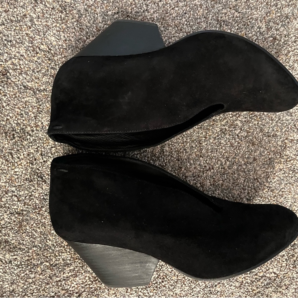 Eileen Fisher Black Suede Ankle Booties - Picture 4 of 8